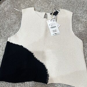 Zara Two-Tone Sleeveless Knit Top - NWT
